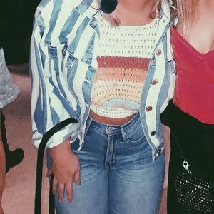 Crochet rainbow halter top